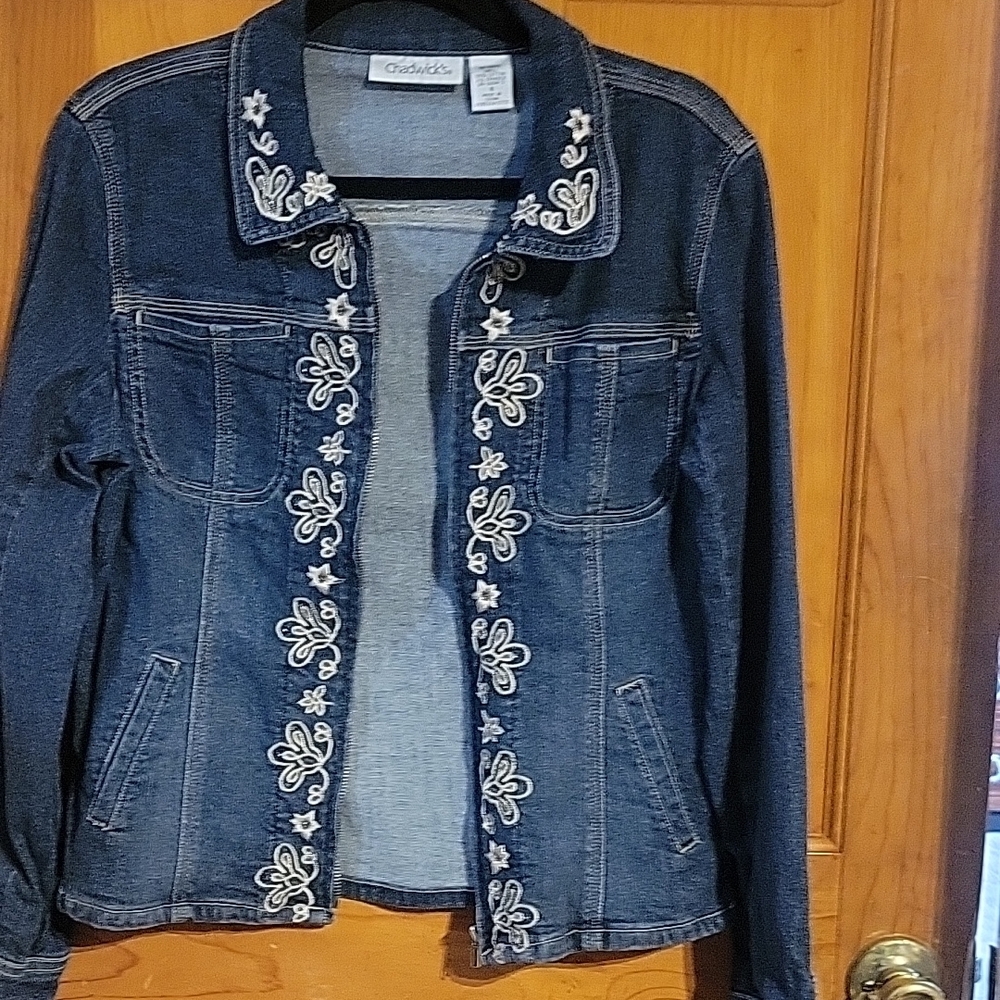 Chadwicks Blue Jean Jacket with Floral Embroidery - Picture 7 of 7